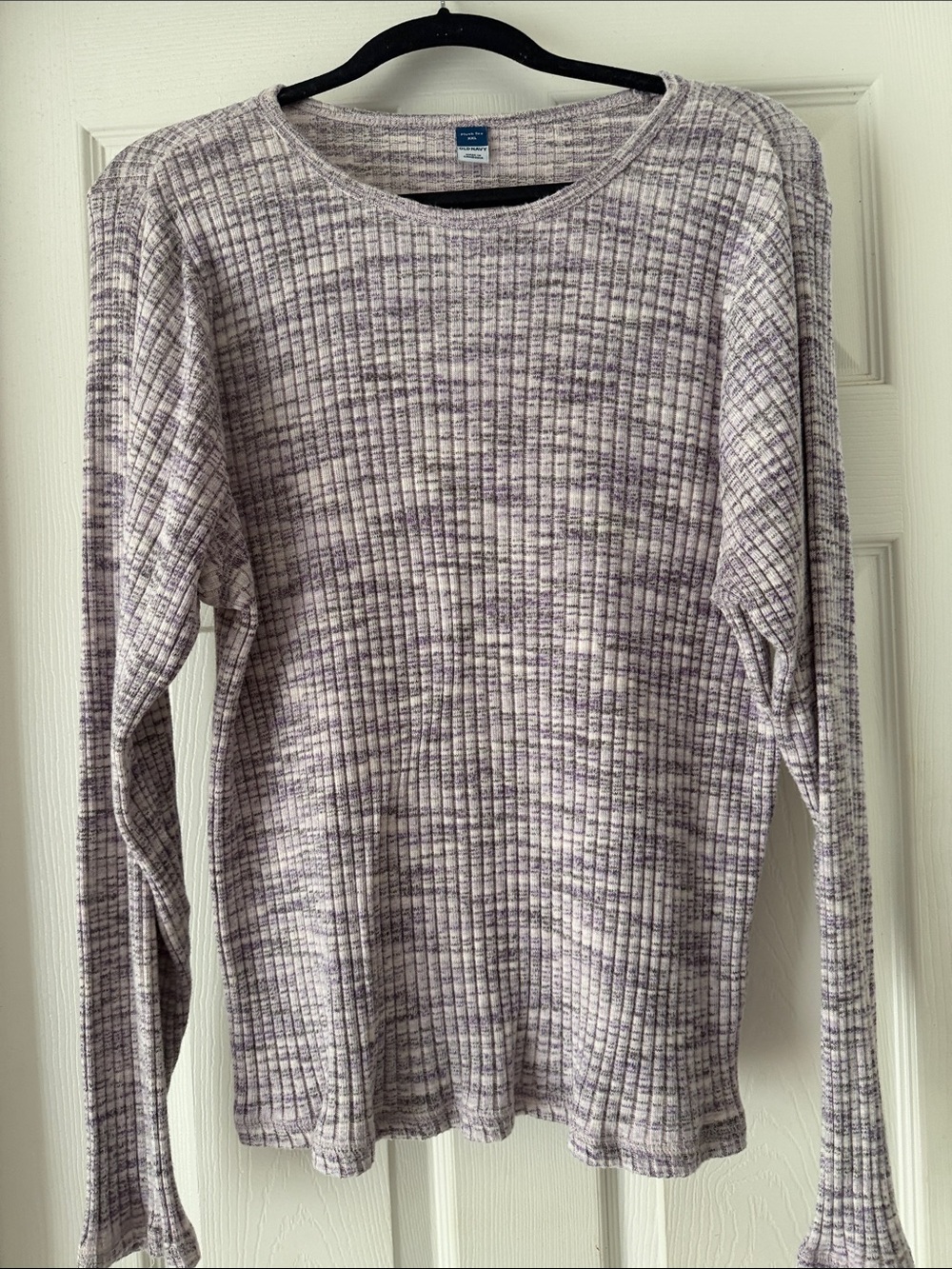 Old Navy Light Purple Marled Ribbed Long Sleeve Top